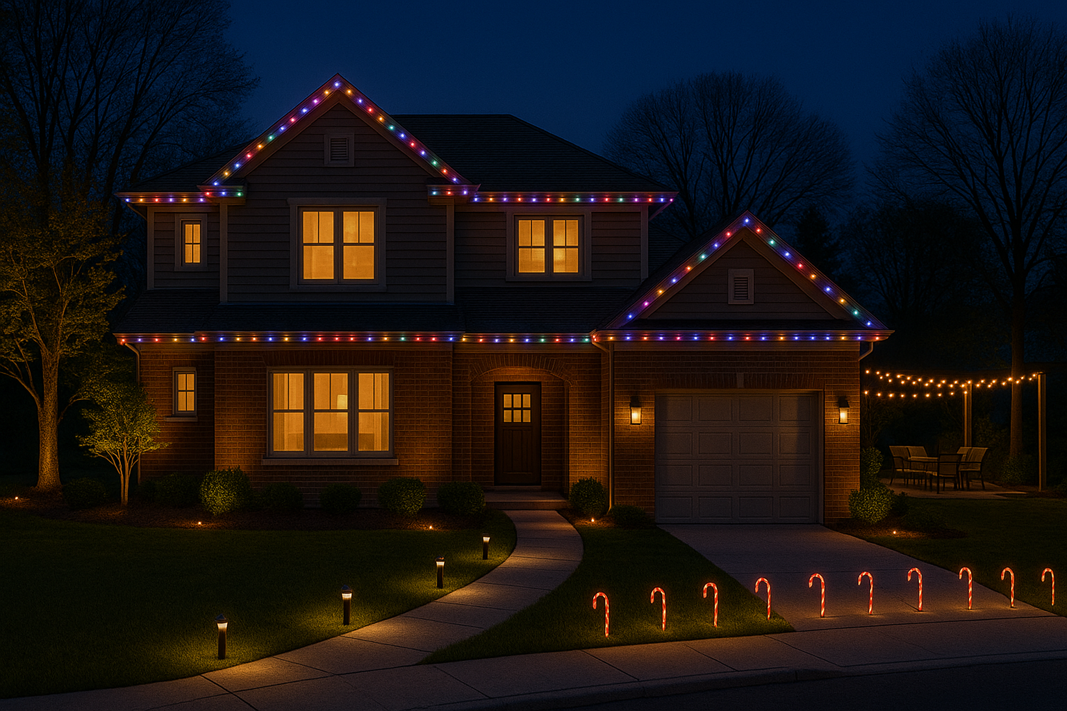 Home with full multicolor lighting